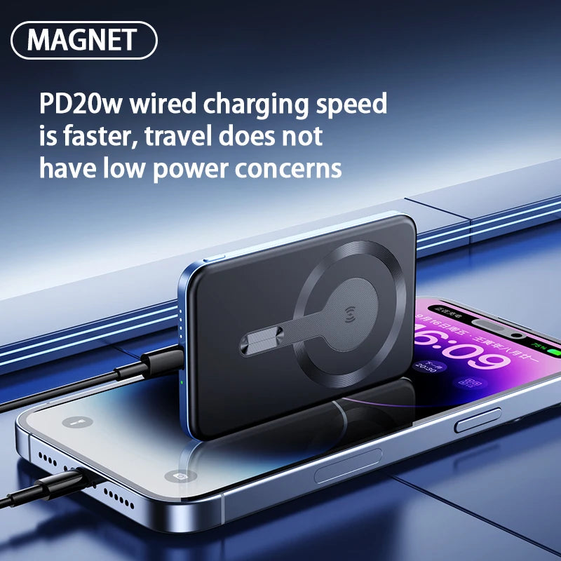 Thin Wireless Power Bank Magnetic PD20W 5000mAh Portable Fast Chargi