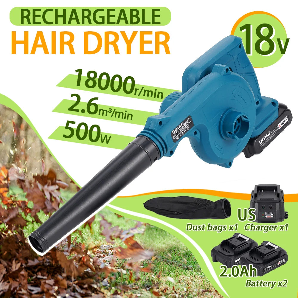 18V Blower Hair Dryer and Vacuum Cleaner Rechargeable Hair Dryer Cor