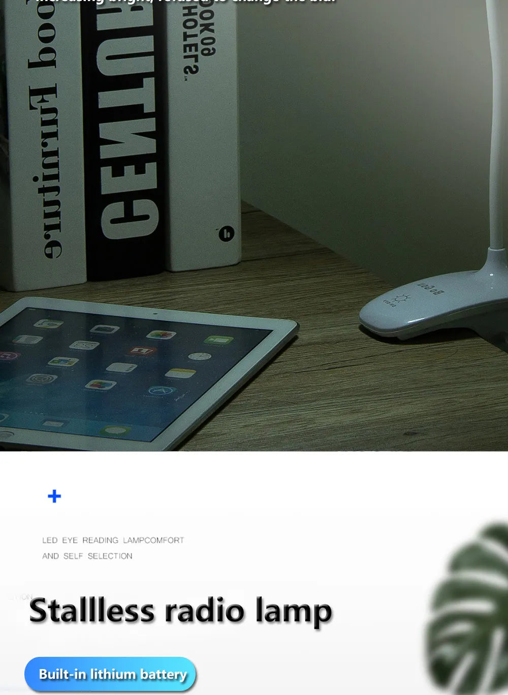 Led Desk Lamp Stepless Dimmable Touch Foldable Table Lamp Bedside Re