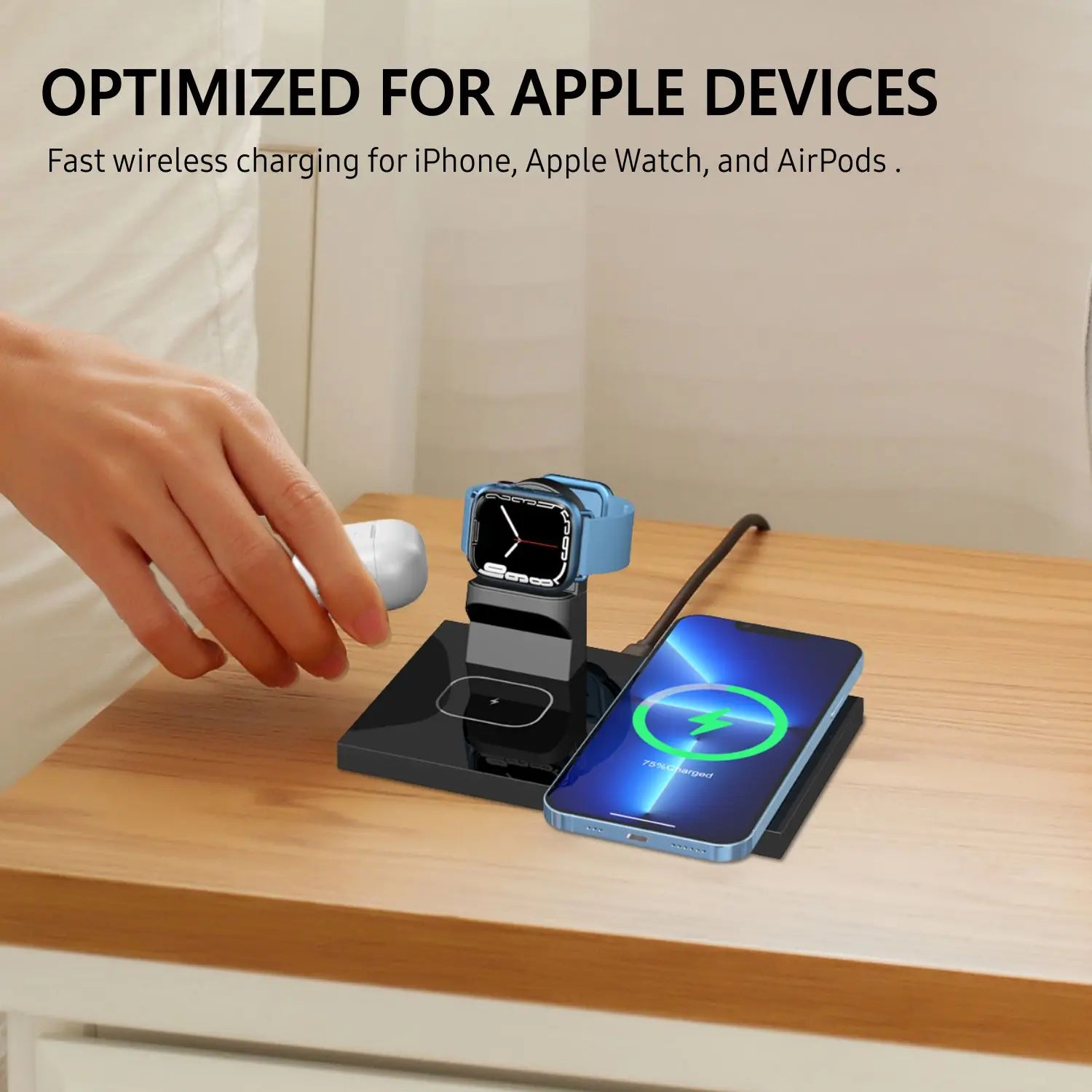 3 in 1 Wireless Charging Station,Charger Station ,Foldable Charging