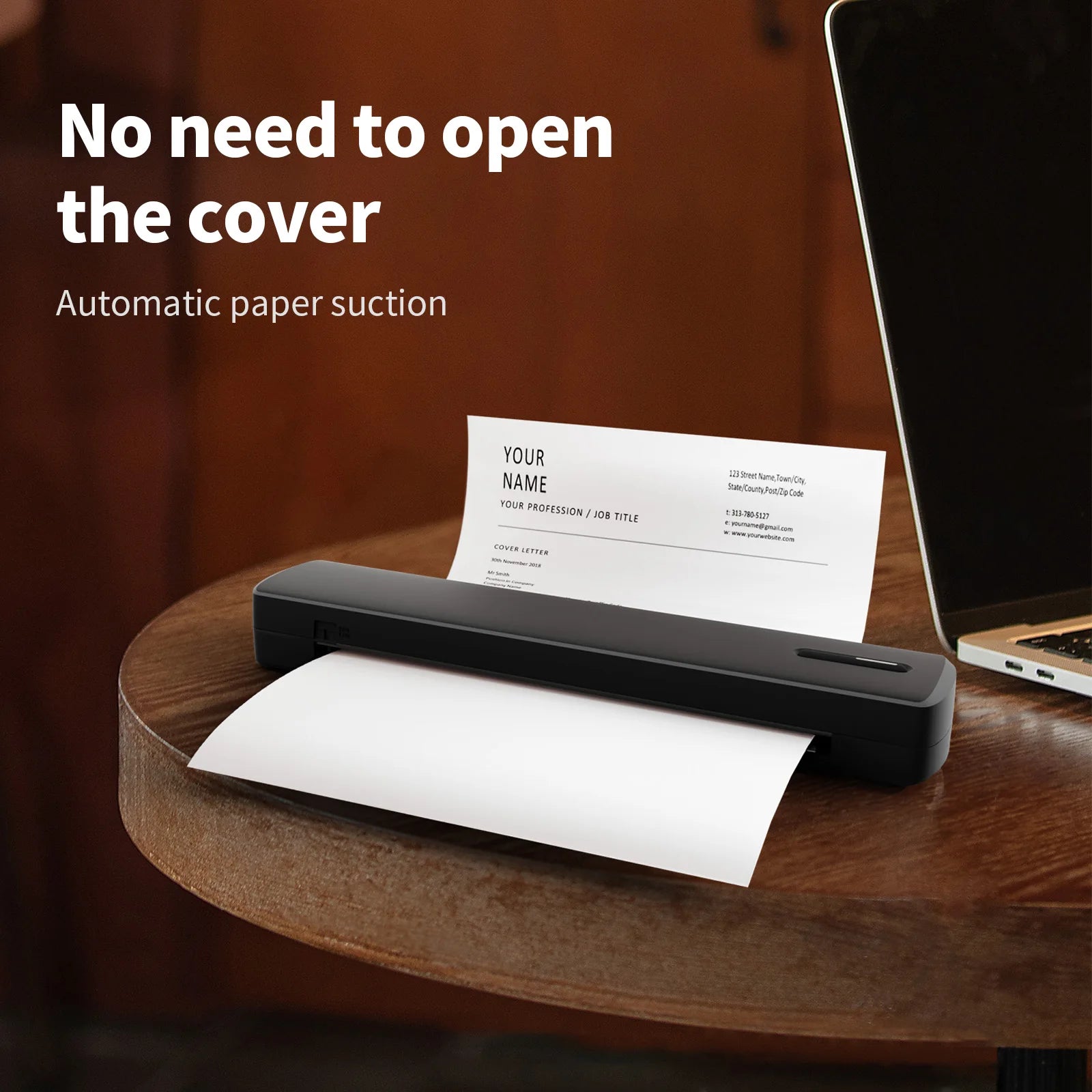 Portable Printer Wireless Inkless Thermal A4 C80 300DPI – Letter Mob