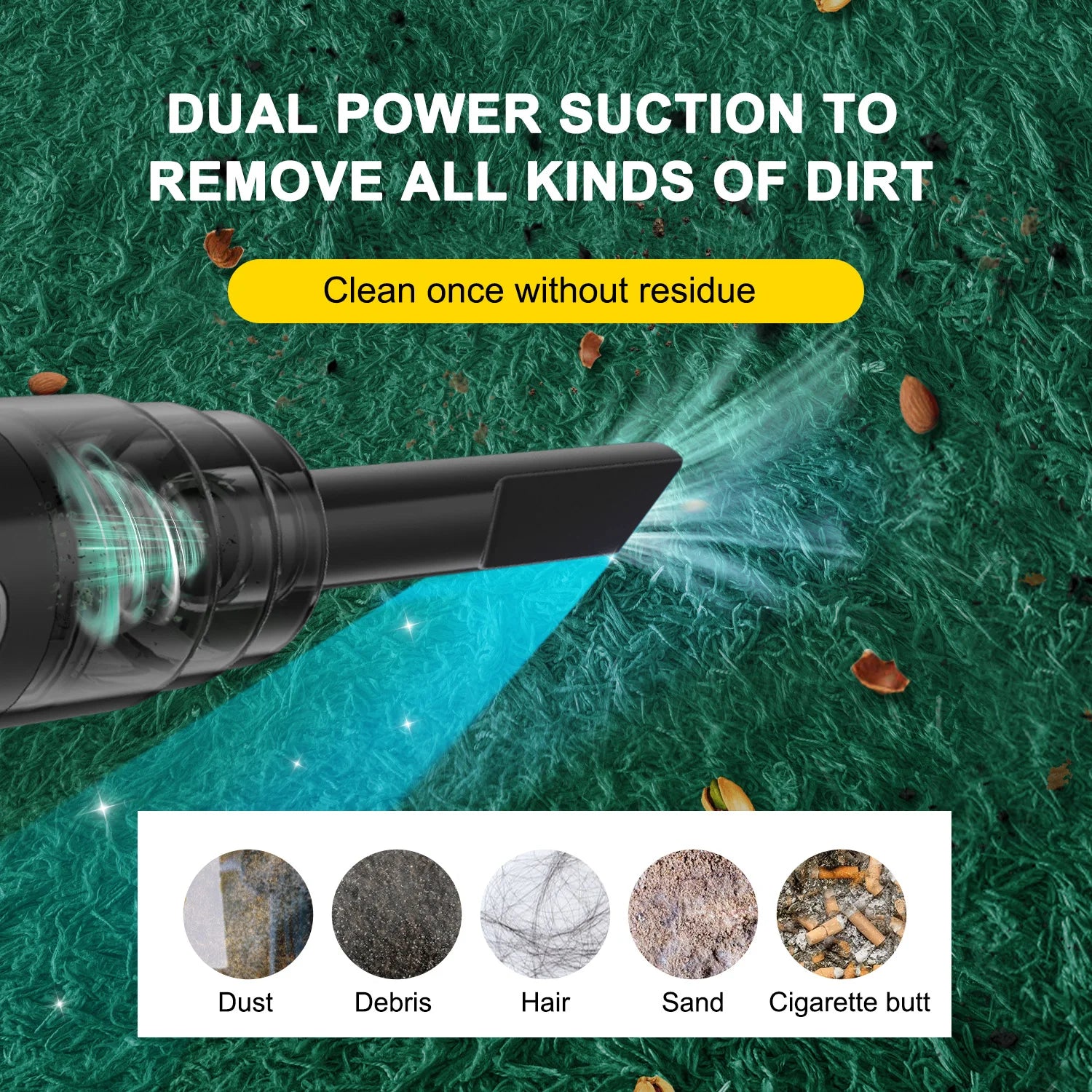 ABS Car Vacuum Cleaner Portable Powerful Wireless Vacuum Cleaner Hom