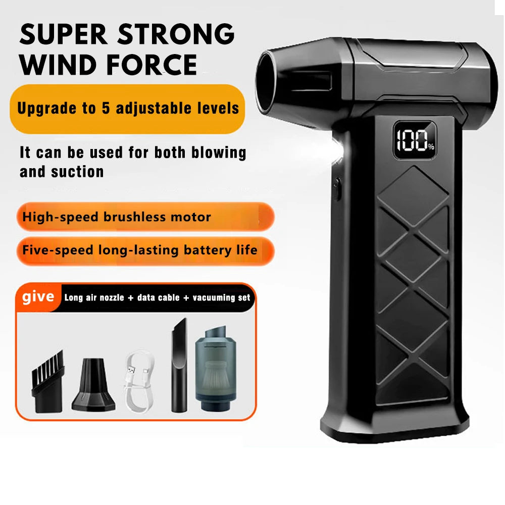 80000RPM Brushless Air Duster Dust Blower Portable Turbo Fan Cleaner