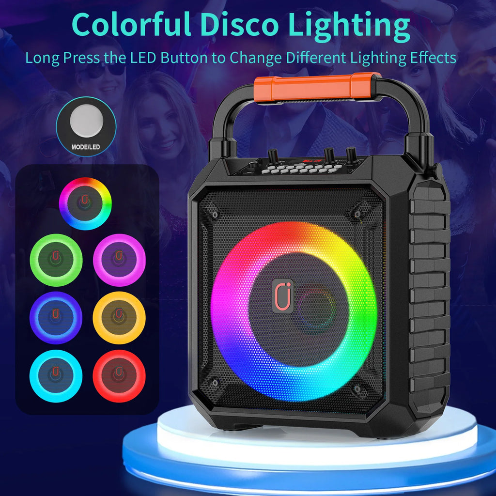 T17 – T Wireless Bluetooth Speaker, Karaoke Machine with 2 Microphon