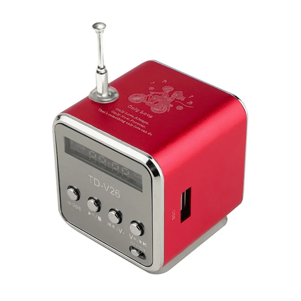 TD – V26 Mini Bluetooth Speaker with FM Radio MP3 Player LED Display