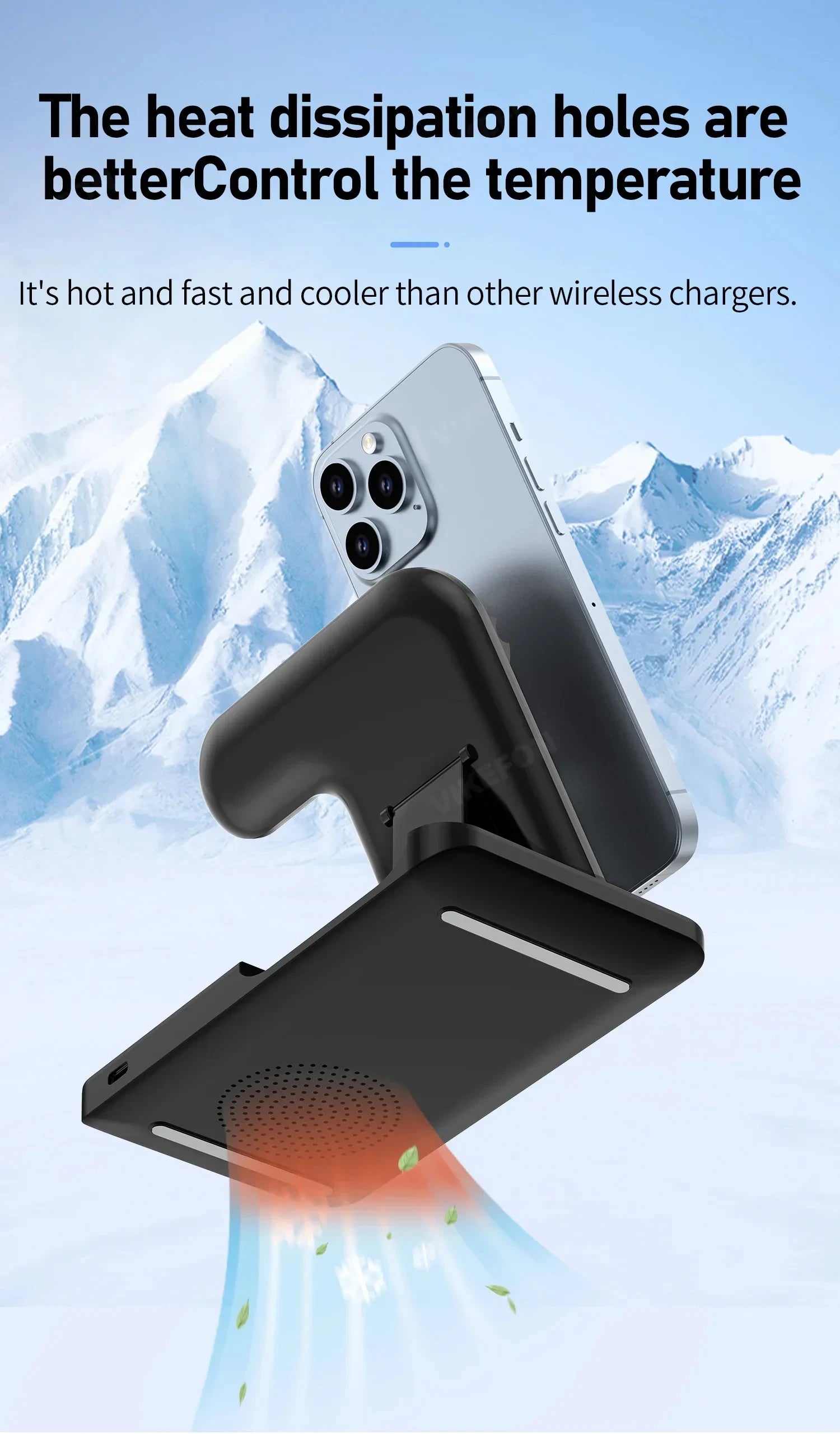 Foldable 3 in 1 Wireless Charger Pad Stand for IPhone 15 14 13 12 8