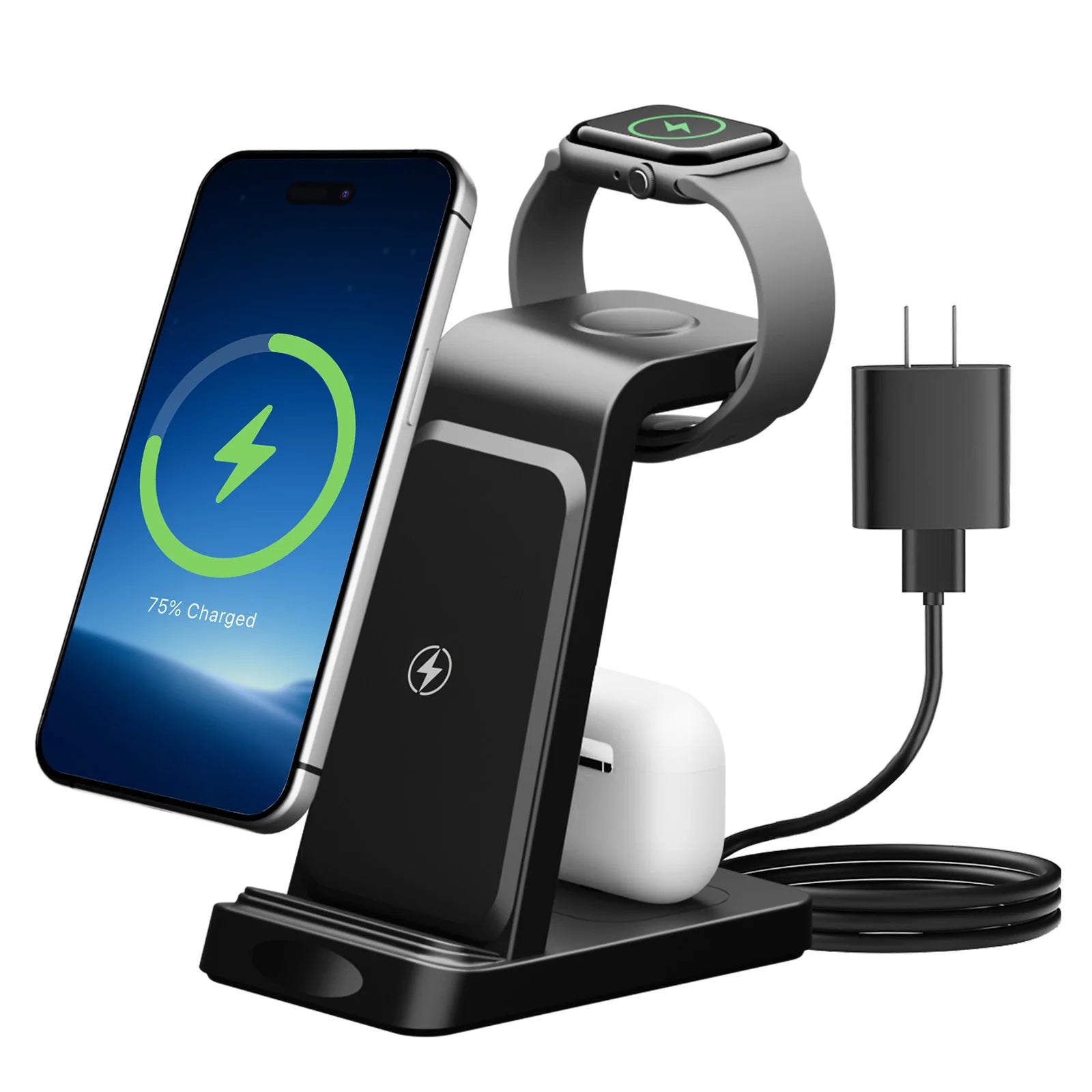 3 – in – 1 Wireless Charging Station 18W Travel Fast Charger Magneti