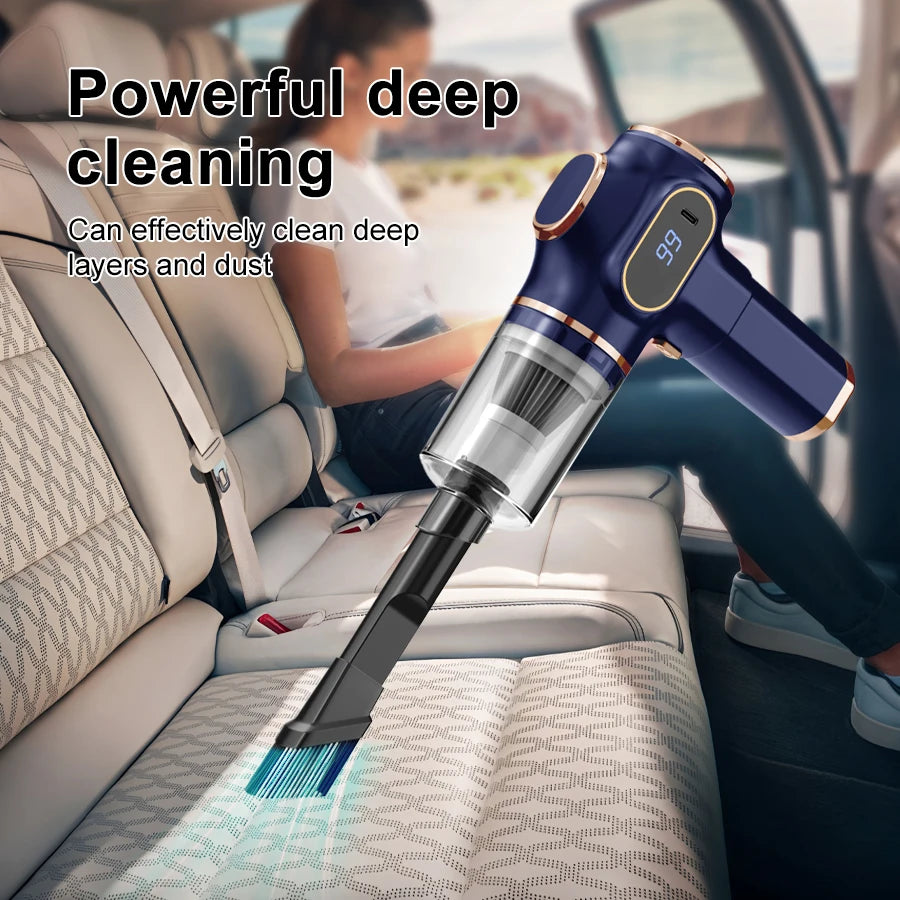 ABS Car Vacuum Cleaner Household Appliances Portable Battery Long Li