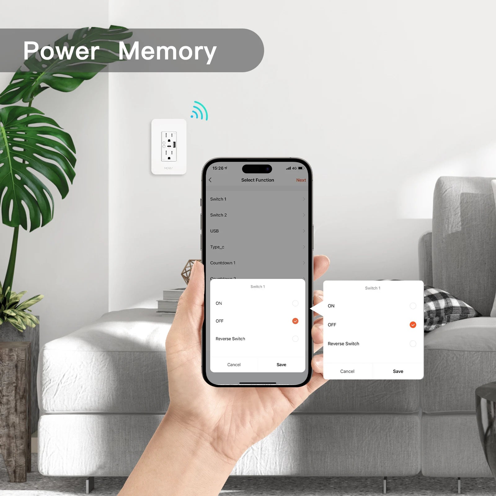 WiFi Smart Power Wall Socket with Type C and USB Dual Outlet Plug Po