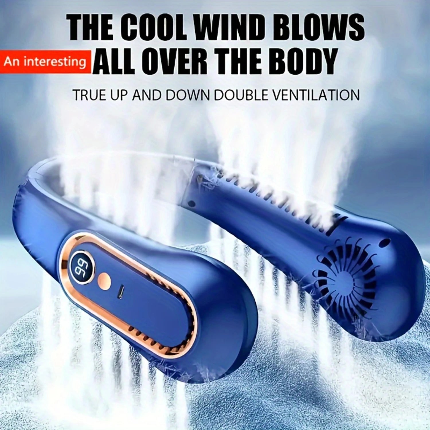 1pc, Bladeless Hanging Neck Fan, Portable USB Rechargeable Cooler Fa