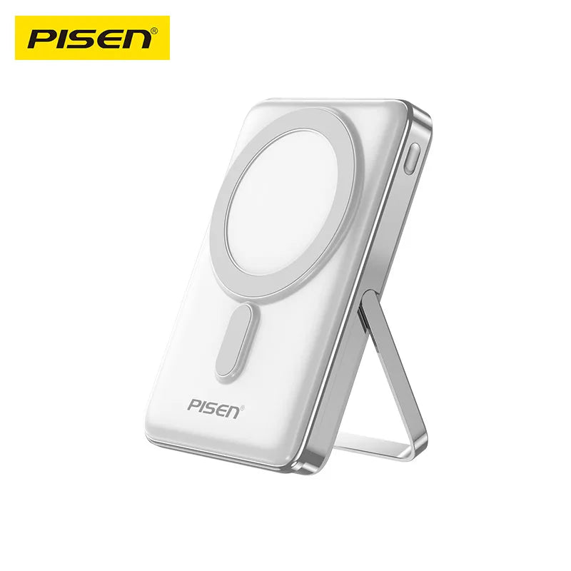 PISEN Magnetic Wireless Power Bank with Built in Stand MagSafe Compa