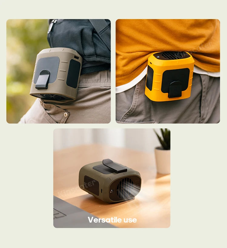 8000mAh Outdoor Waist Fan Portable Multifunctional Camping Fan Blade