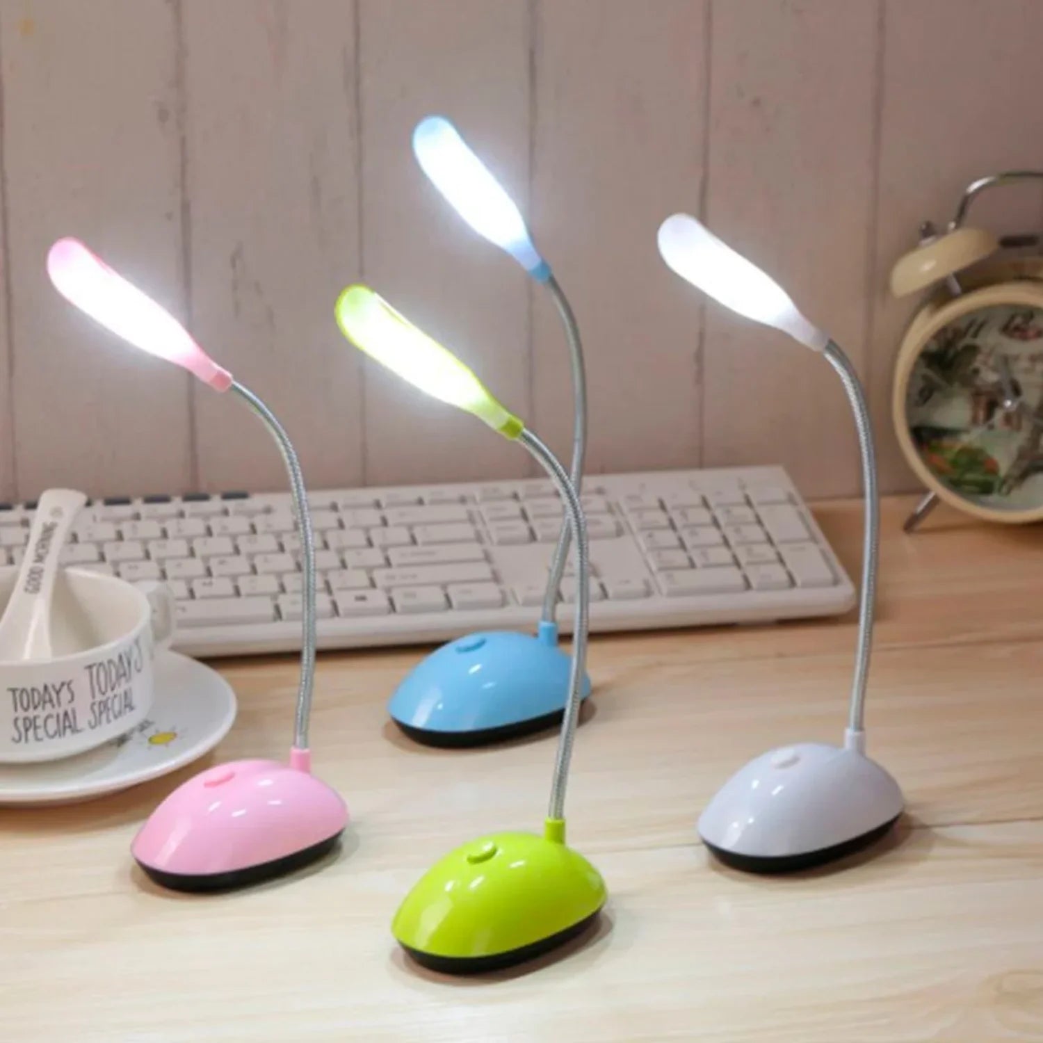 Battery Operated Reading Night Lamp Flexible Table Light Foldable De