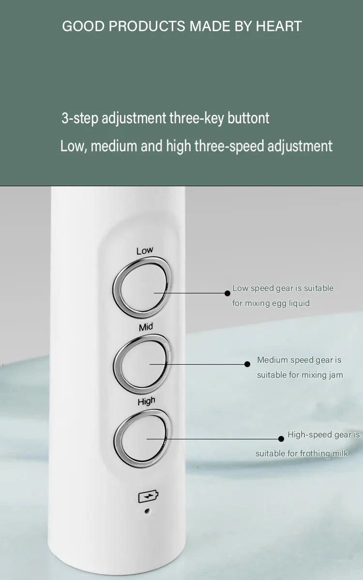 Wireless Milk Foam USB Rechargeable Handheld Electric Foam Maker 3 S