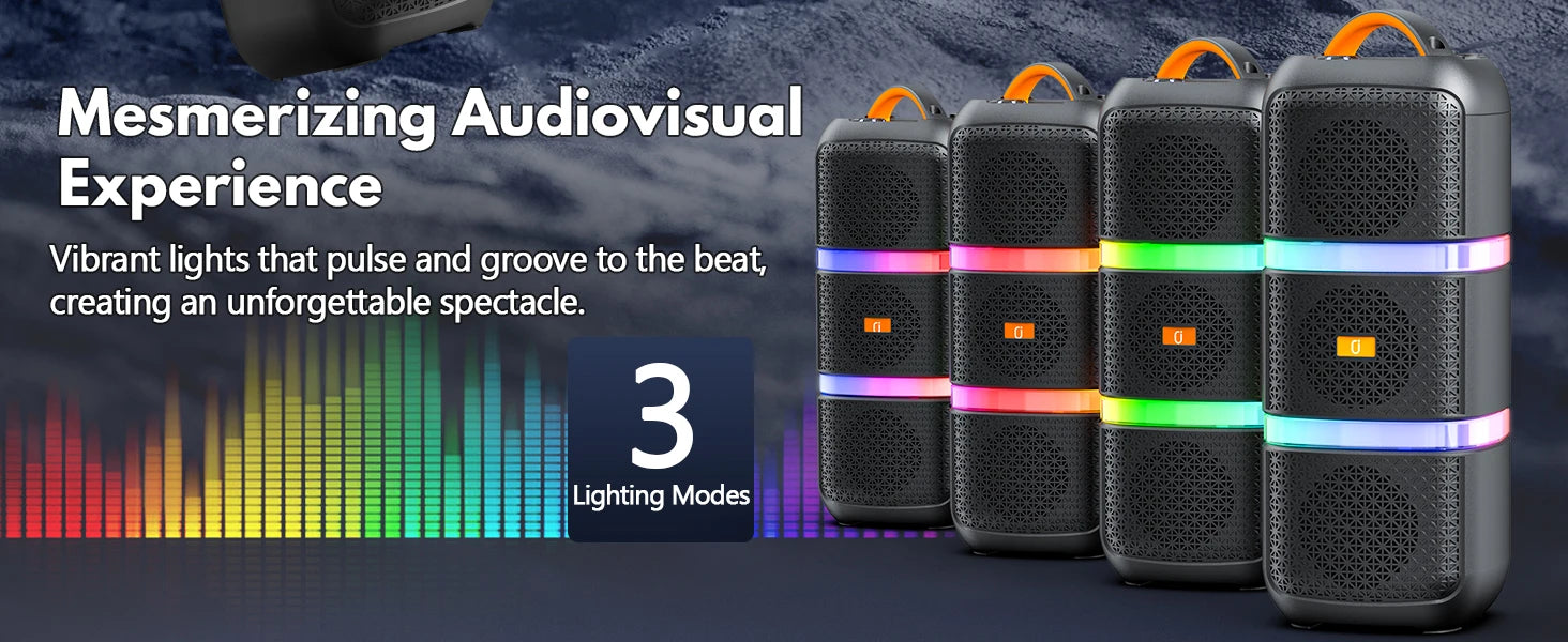 JYX Wireless Speaker, Portable Bluetooth Speaker, Karaoke Machine wi