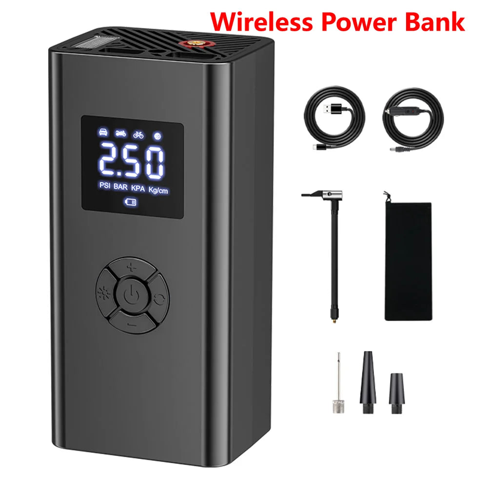 Car Air Compressor LCD Display Portable Air Compressor with LED Ligh