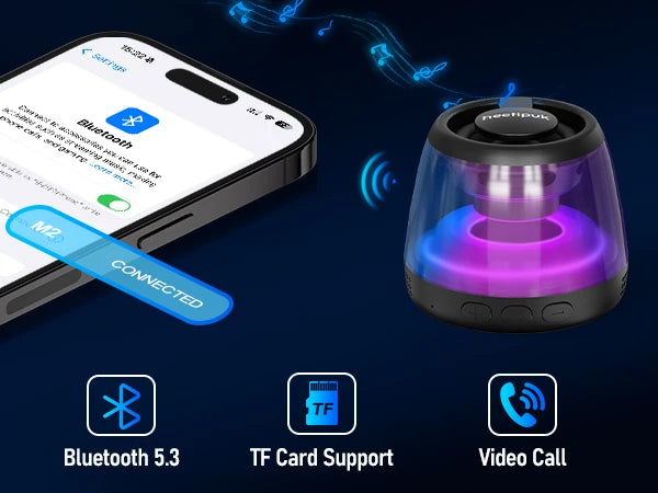 Cyber Style Magnetic Wireless Mini Speaker, 5.1 Surround Sound, High