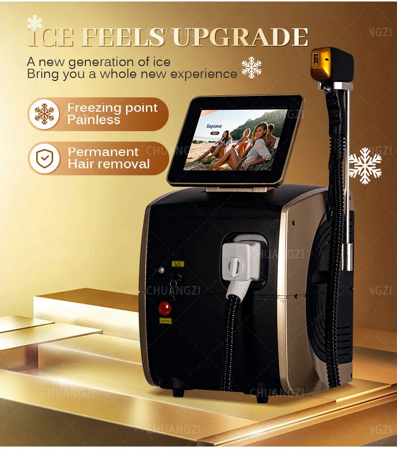 Professional Diode Ice Titanium Laser Hair Removal Machine Portable