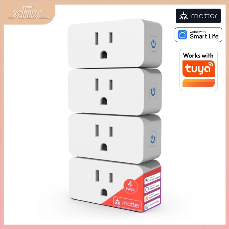 Matter WiFi Mini Smart Socket 10A Timeing Wireless Voice Control Sma