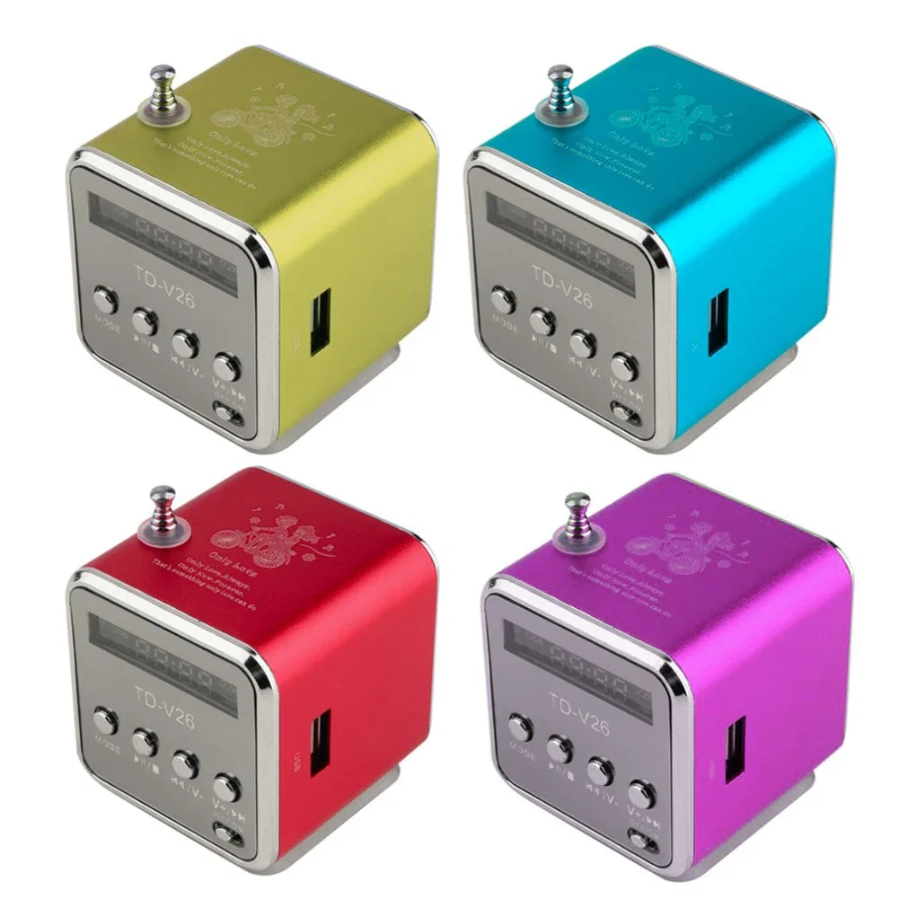 TD – V26 Mini Bluetooth Speaker with FM Radio MP3 Player LED Display