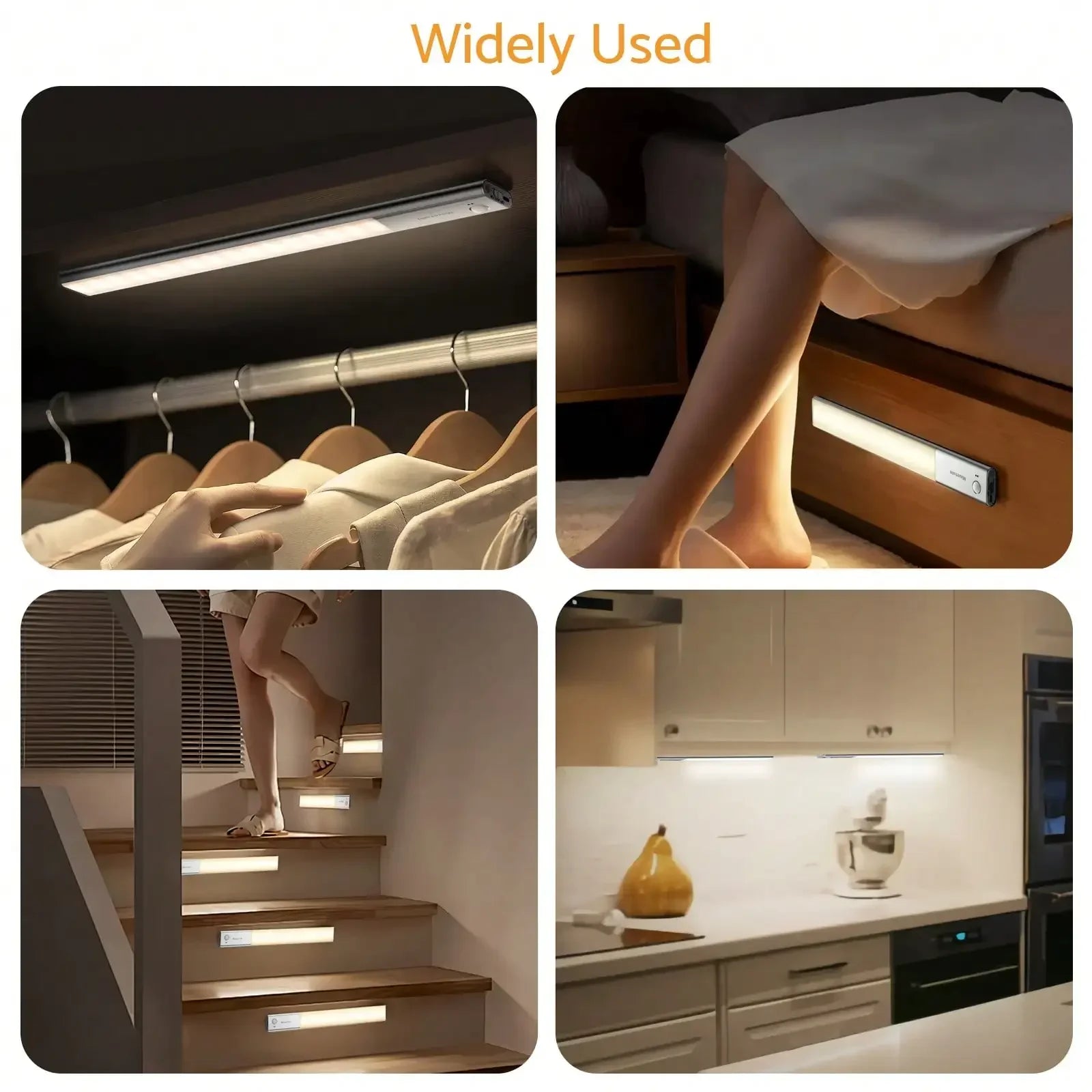 Under Cabinet Lights 64 LED Sensor Magnetic 3000mAh Rechargeable 3 C