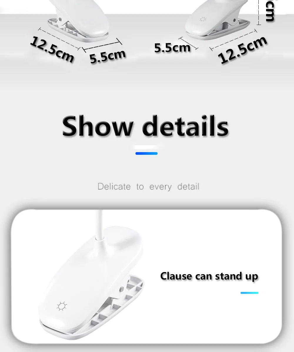 Led Desk Lamp Stepless Dimmable Touch Foldable Table Lamp Bedside Re