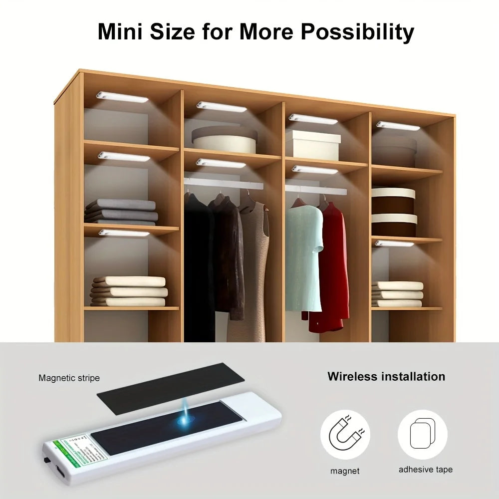 6 Pack Motion Sensor Lights Ultra – Thin USB – C Rechargeable Batter