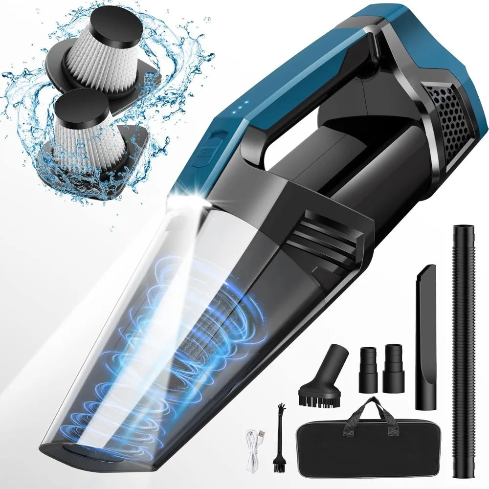 Handheld Vacuum Cordless Car Vacuum Portable with LED Light, High Po