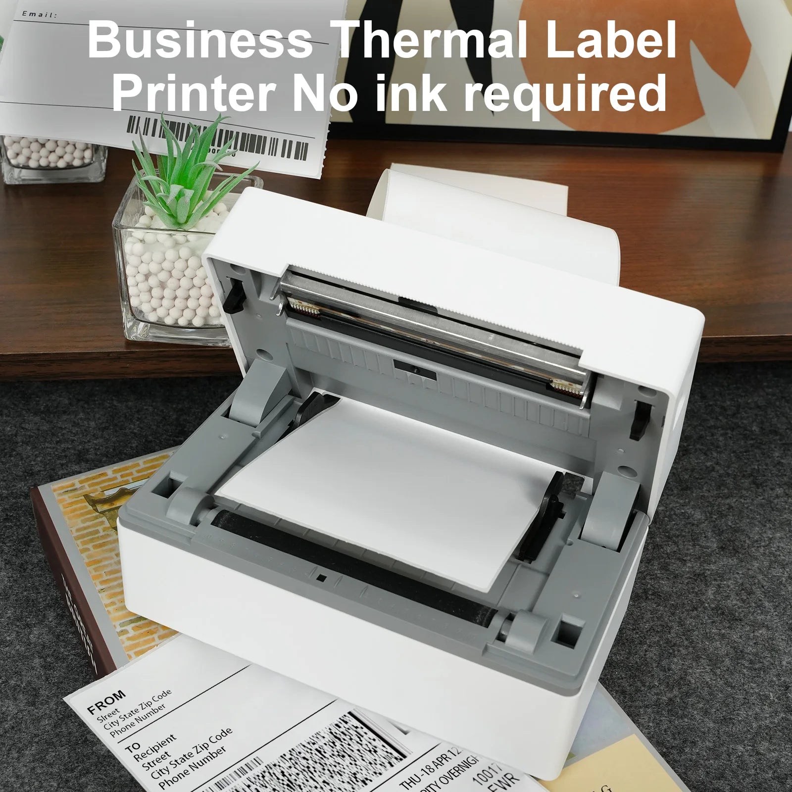 Thermal Label Printer Portable No Ink Required 300DPI 4x6 for Small
