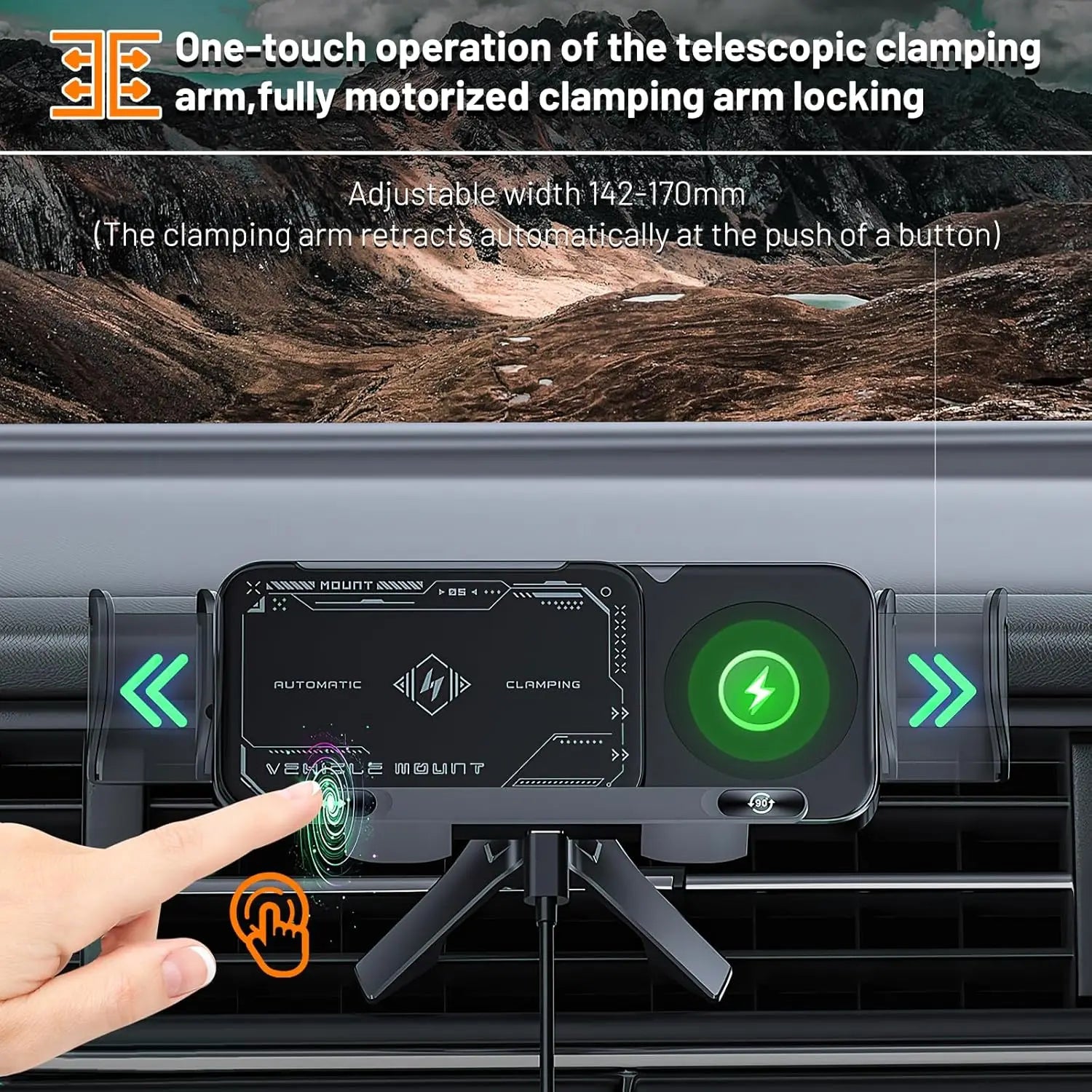 Car Wireless Charger Dual Coil Fold Screen Phone Fast Charging for S