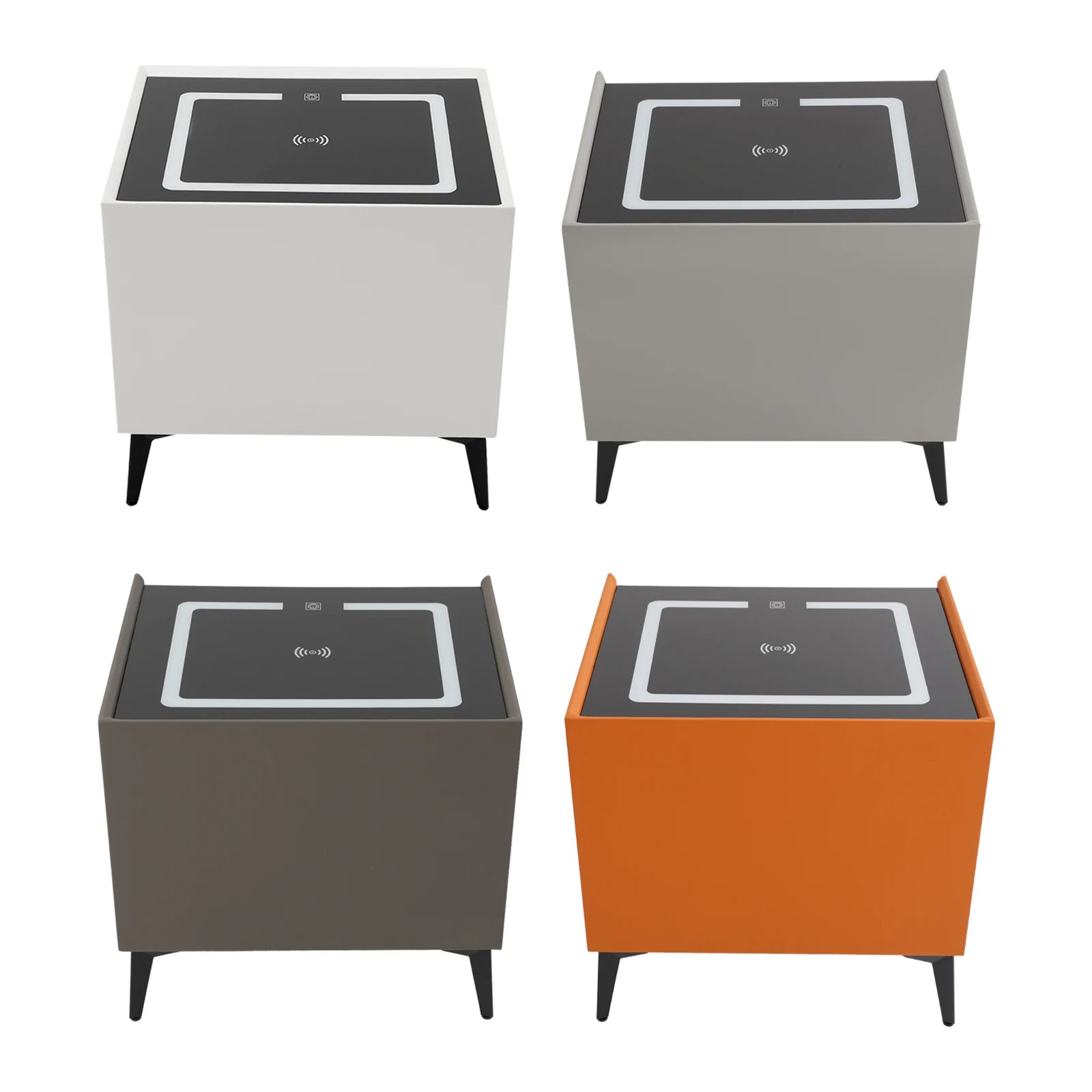 Modern 2 – Drawer Smart Bedside Table with Wireless Charging USB Por