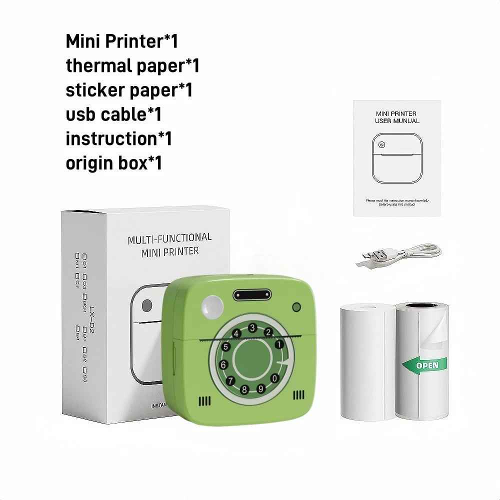 M1 Photo Pocket Printer with 2 Roll for IOS Android Bluetooth Mini P