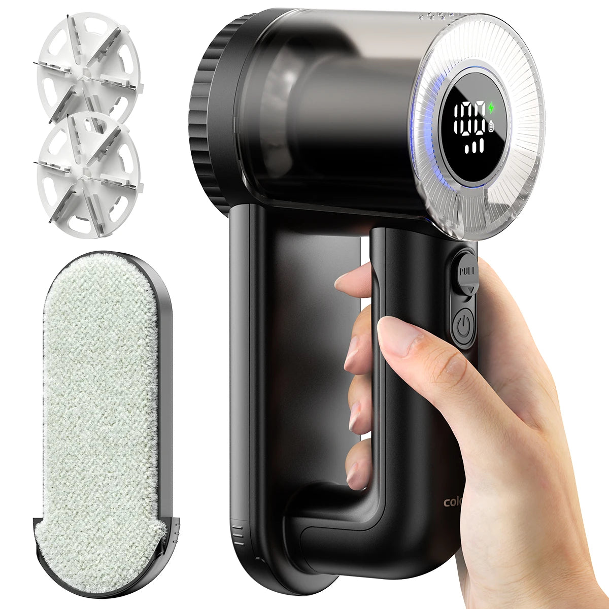 ColdSky Rechargeable Fabric Shaver Electric Lint Remover with Digita