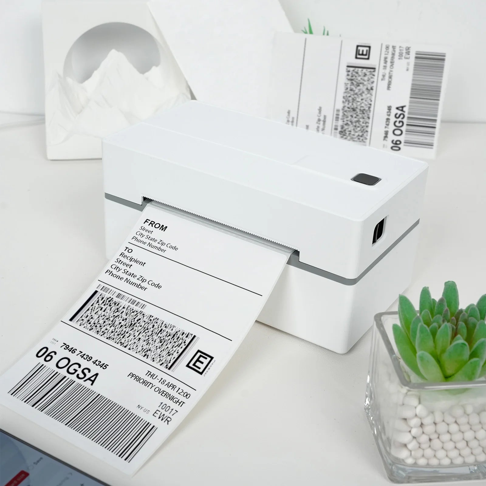 Thermal Label Printer Portable No Ink Required 300DPI 4x6 for Small