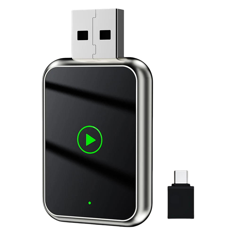2in1 Wired to Wireless CarPlay Adapter Convert Type – C Plug & Play