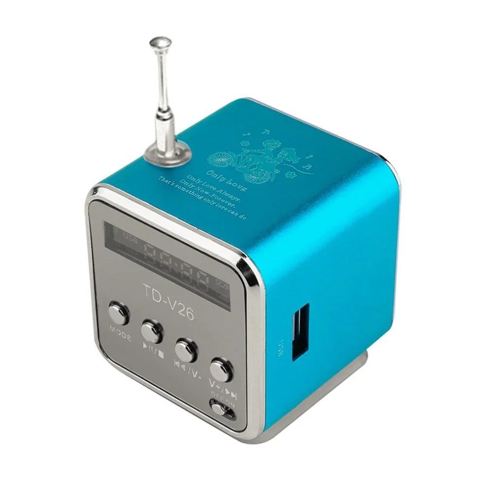 TD – V26 Mini Bluetooth Speaker with FM Radio MP3 Player LED Display