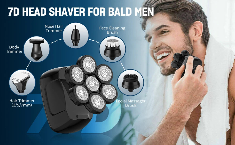 Sejoy Electric Head Shaver for Bald Men 7D Magnetic Razor Hair Trimm