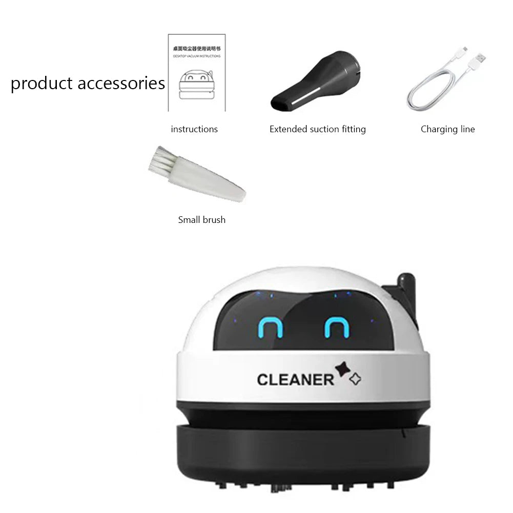 Desk Table Dust Vacuum USB Rechargeable Handheld Vacuum Cleaner with