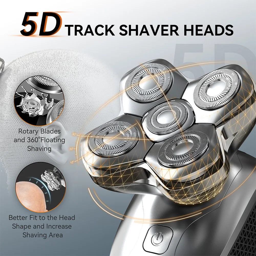 MAXGROOM Electric Head Shavers for Men 5D Floating Blade Magnetic Ra