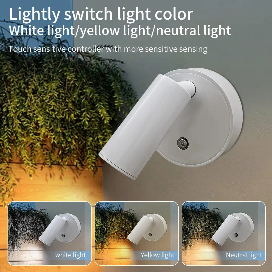 Magnetic Cordless Led Wall Lamp with Touch Switch Rechargeable Night