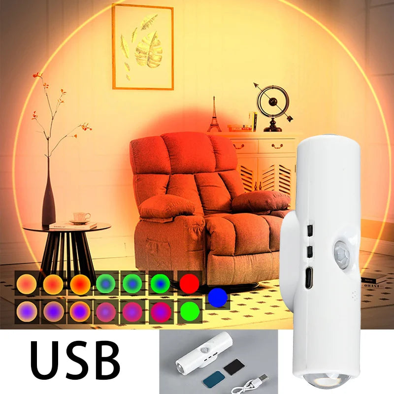 3/7Colors Magnetic Mount Color Changing Night Light with Human Body