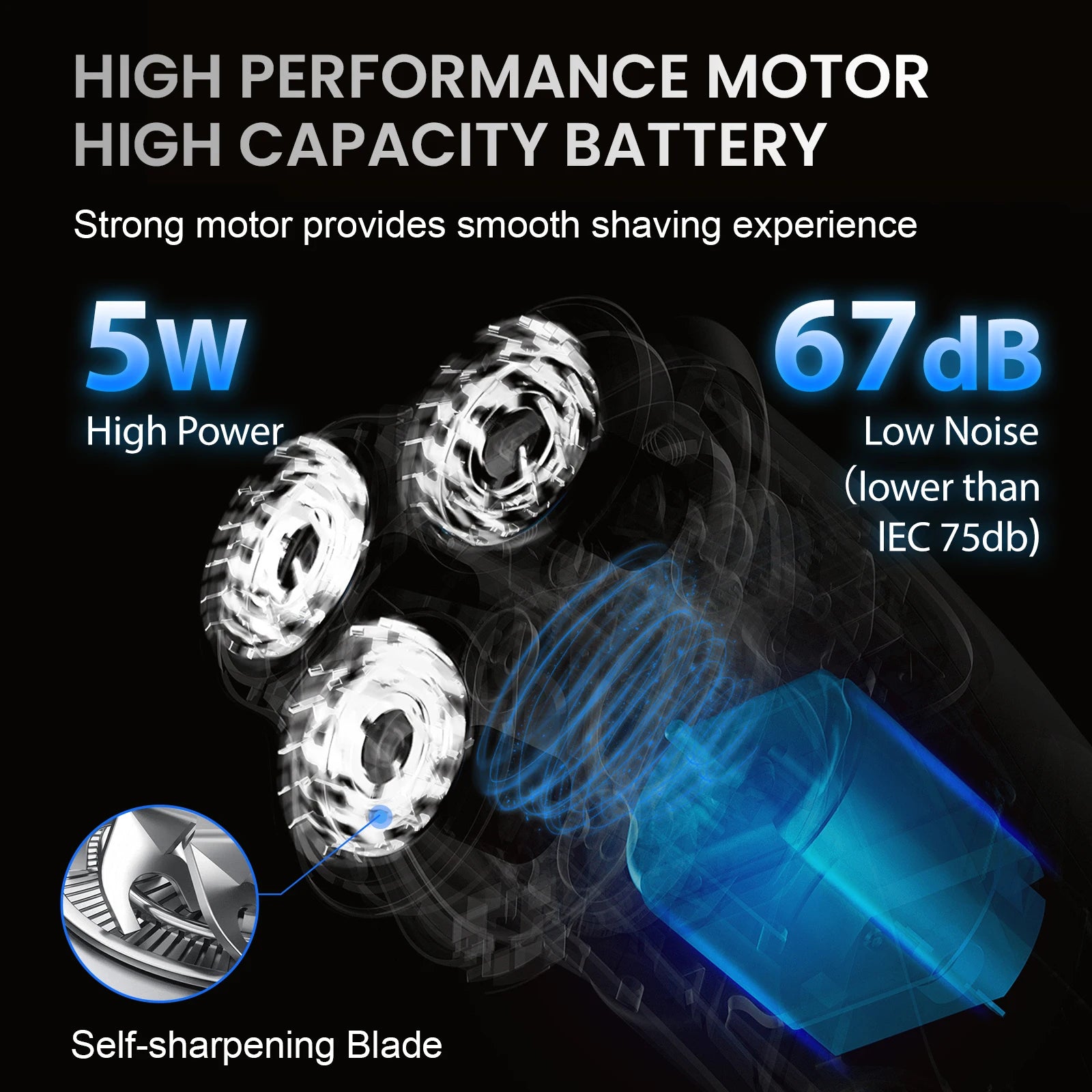 Sejoy Electric Razor Beard Shavers for Men 3D Cordless Rechargeable