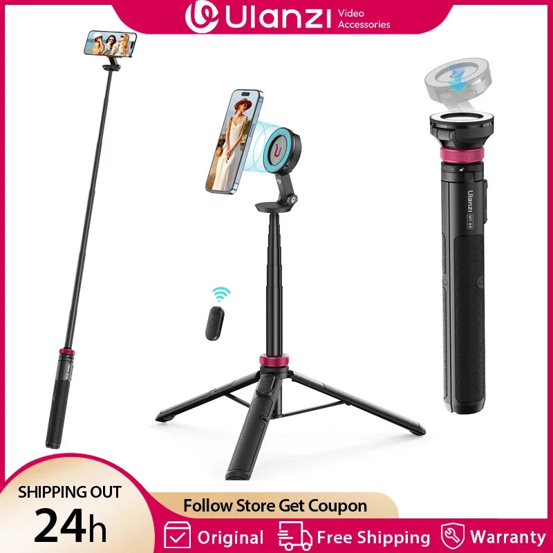 Ulanzi MT – 84 1.53M Magsafe Selfie Stick Tripod Stand Bluetooth Rem
