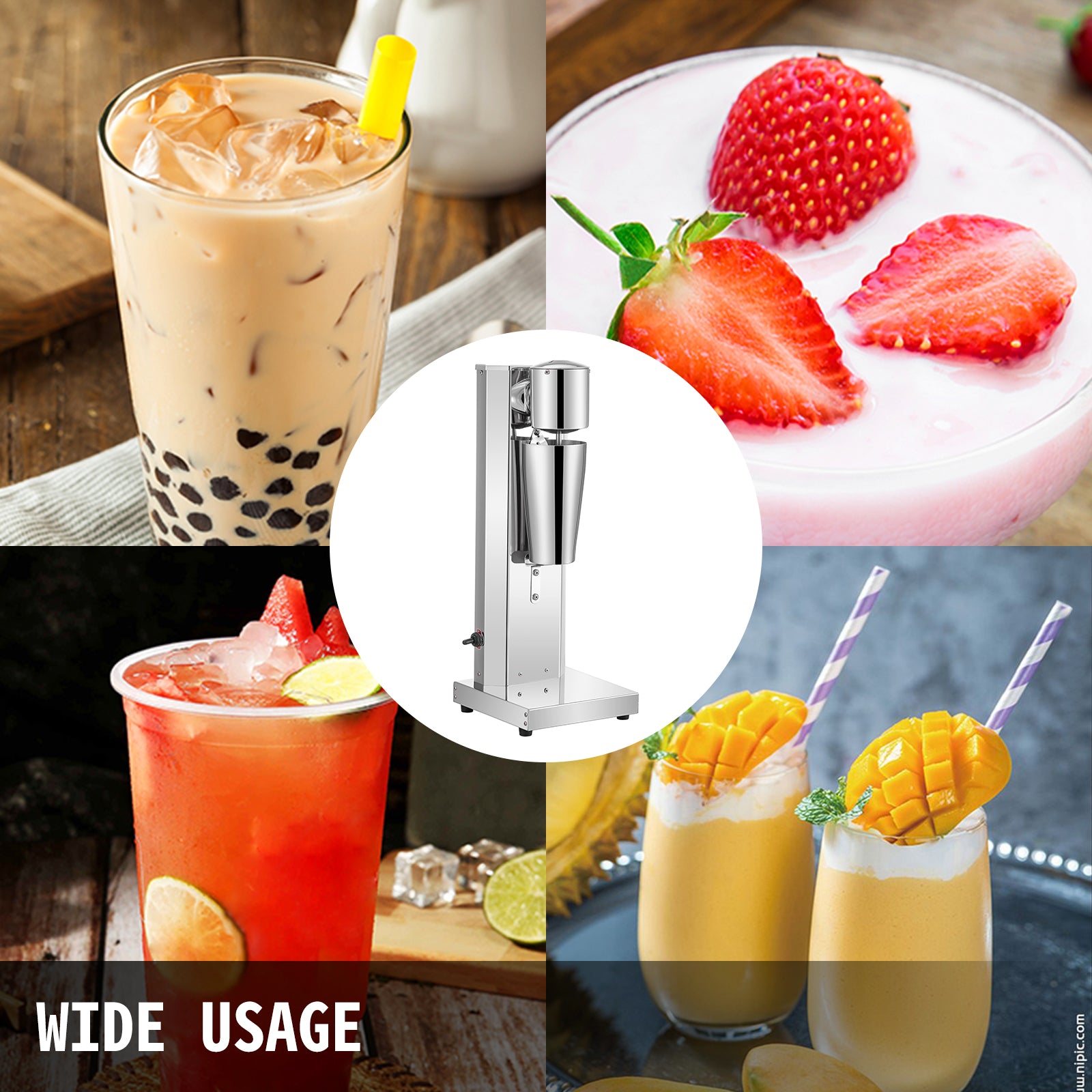 SucceBuy Commercial Milkshake Machine 800ml Stainless Steel Electric