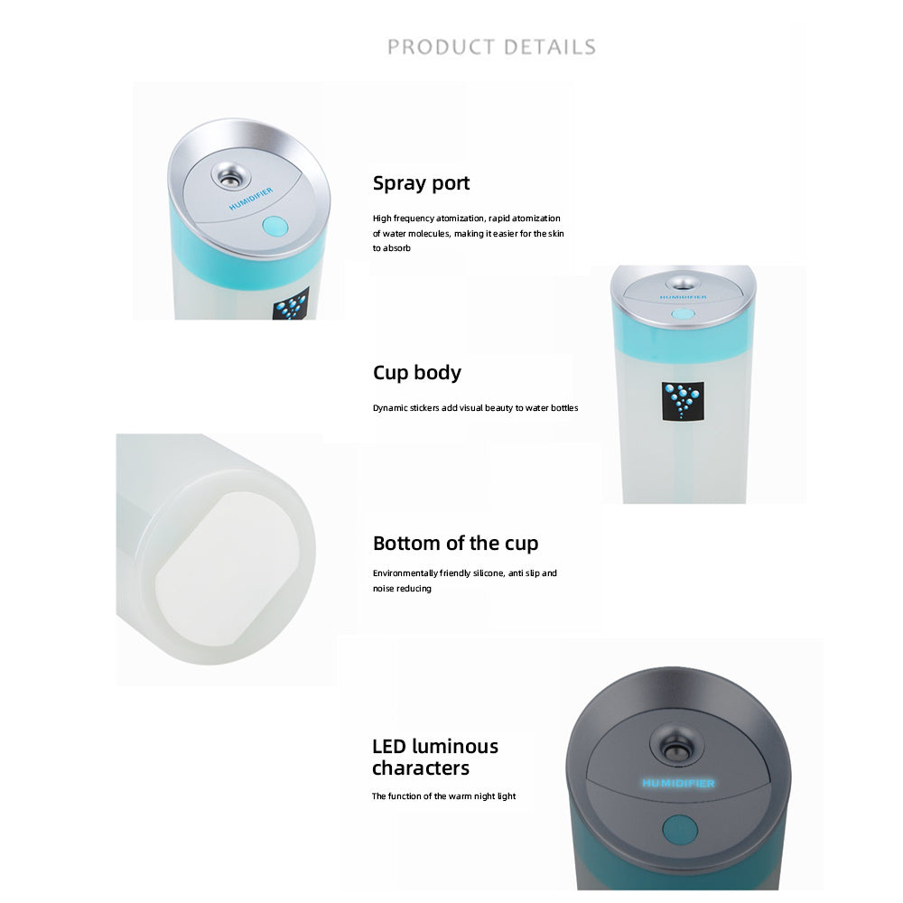 300ml USB Aromatherapy Humidifier 2 Colors Mini Cup Body Diffuser wi